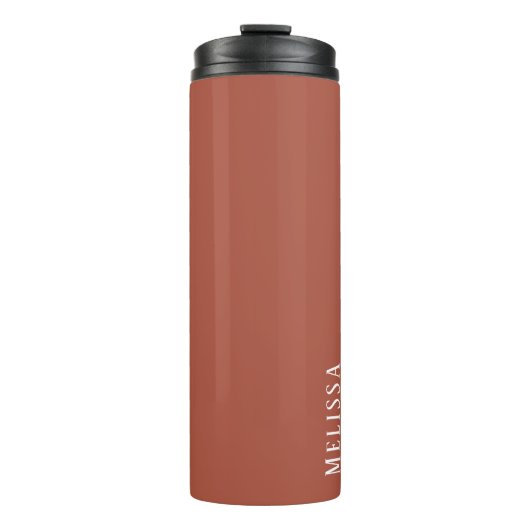 Aangepast monogram, moderne terracotta thermosbeker (Voorkant)