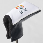 Aangepast monogram moderne vos en bal golfheadcover (3/4 voorkant)