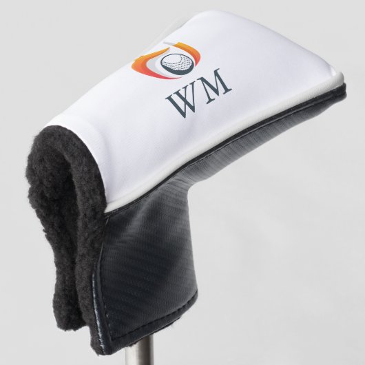 Aangepast monogram moderne vos en bal golfheadcover (3/4 voorkant)
