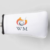 Aangepast monogram moderne vos en bal golfheadcover (Voorkant)