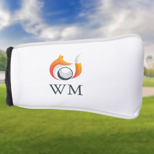 Aangepast monogram moderne vos en bal golfheadcover