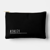 Aangepast monogram, moderne zwarte nieuwe lijn etui (Voorkant)