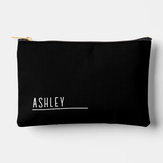 Aangepast monogram, moderne zwarte nieuwe lijn etui (Voorkant)