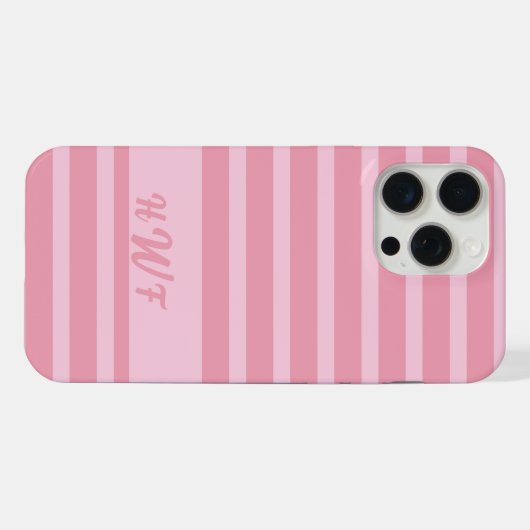 Aangepast Monogram Monochromatisch blush roze iPhone Hoesje (Achterkant horizontaal)