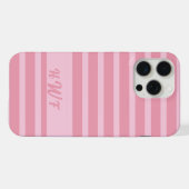 Aangepast monogram monochroom roze rood  iPhone hoesje (Achterkant horizontaal)