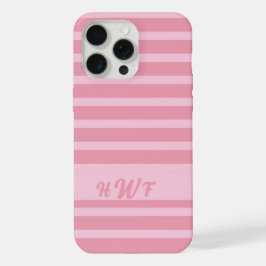 Aangepast monogram monochroom roze rood iPhone 15 pro max case