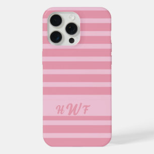 Aangepast monogram monochroom roze rood iPhone 15 pro max case