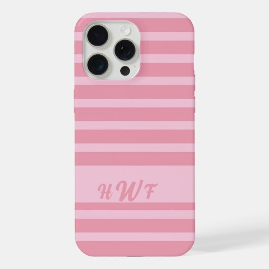 Aangepast monogram monochroom roze rood  iPhone hoesje (Achterkant)