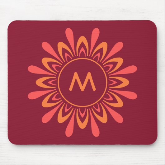 Aangepast monogram monogram muizepad met gestylise muismat (Voorkant)