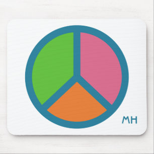 Aangepast monogram mousepad voor kleurrijk vredesg muismat