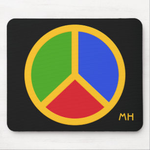 Aangepast monogram mousepad voor kleurrijk vredesg muismat