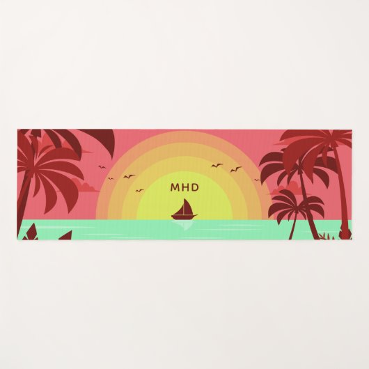 Aangepast monogram muizenvlek op maat yogamat (Voorkant (horizontaal))