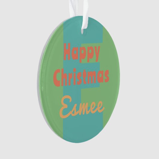 Aangepast Monogram Munt Koraal Roze Perzik Ornament (voorkant)