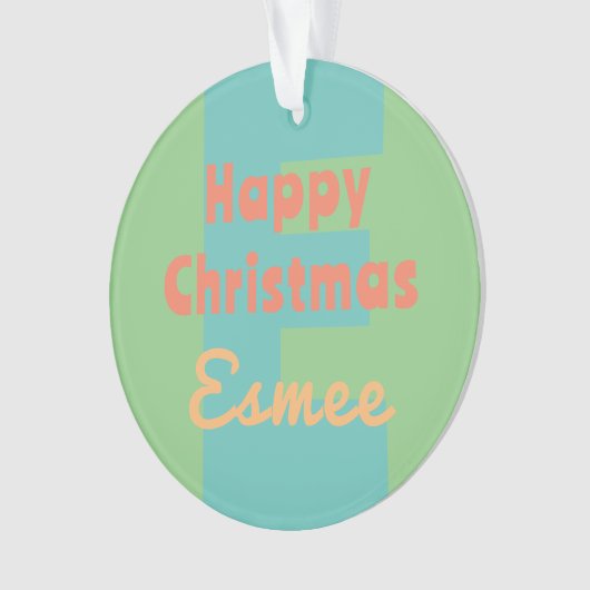 Aangepast Monogram Munt Koraal Roze Perzik Ornament (voorkant)