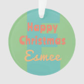 Aangepast Monogram Munt Koraal Roze Perzik Ornament (voorkant)