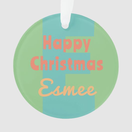 Aangepast Monogram Munt Koraal Roze Perzik Ornament (voorkant)