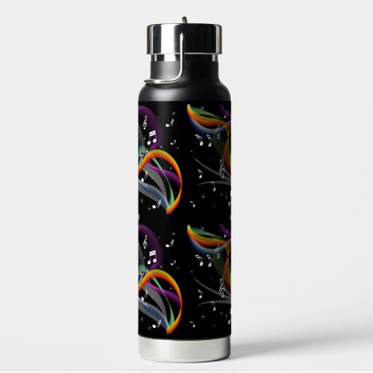 Aangepast monogram muziekillustratie waterfles (Rechts)