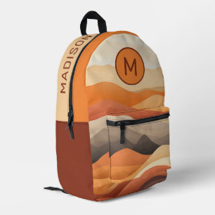 Aangepast Monogram & Naam Abstract Landschap Bedrukte Rugzak
