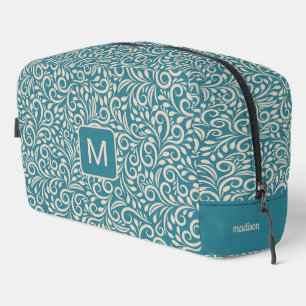Aangepast monogram & naam bloemenpatroon toilettasje