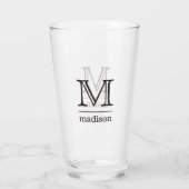 Aangepast monogram, naam en kleur print glas (Achterkant)