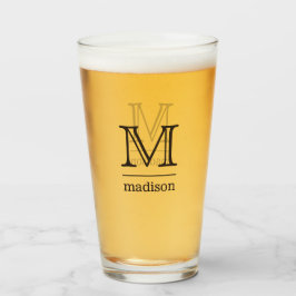 Aangepast monogram, naam en kleur print glas