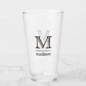 Aangepast monogram, naam en kleur print glas (Voorkant)