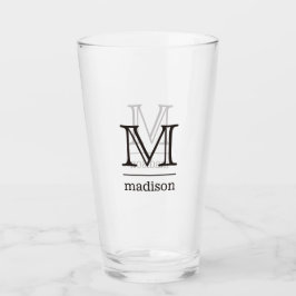 Aangepast monogram, naam en kleur print glas