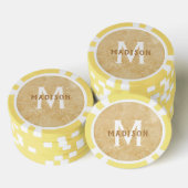Aangepast monogram & naam Faux Gold Marble Poker Chips (Opstapeling)