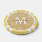 Aangepast monogram & naam Faux Gold Marble Poker Chips (Enkel)