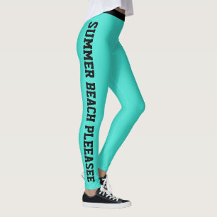 Aangepast Monogram Naam Klasse Turquoise Schattig Leggings