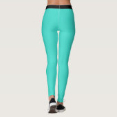 Aangepast Monogram Naam Klasse Turquoise Schattig Leggings (Achterkant)