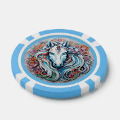 Aangepast Monogram, Naam & Kleur Eenhoorn Poker Chips (Enkel)