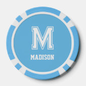 Aangepast Monogram, Naam & Kleur Eenhoorn Poker Chips (Achterkant)