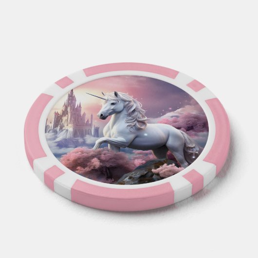 Aangepast Monogram, Naam & Kleur Eenhoorn Poker Chips (Enkel)