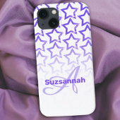 Aangepast monogram naam pastel Paars Star-patroon Case-Mate iPhone Case