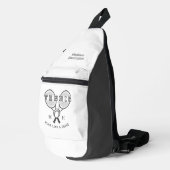 Aangepast monogram & naam TENNIS Sling Bag (Rechterhoek)