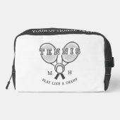 Aangepast monogram & naam TENNIS Toilettasje (Achterkant)