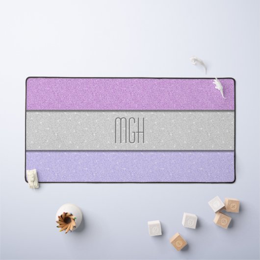 Aangepast monogram namaak glitters glitter bureaumat (Kindertafel)