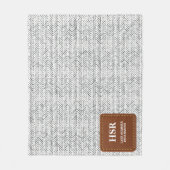 Aangepast monogram namaakleren patch herringbone fleece deken (Voorkant)