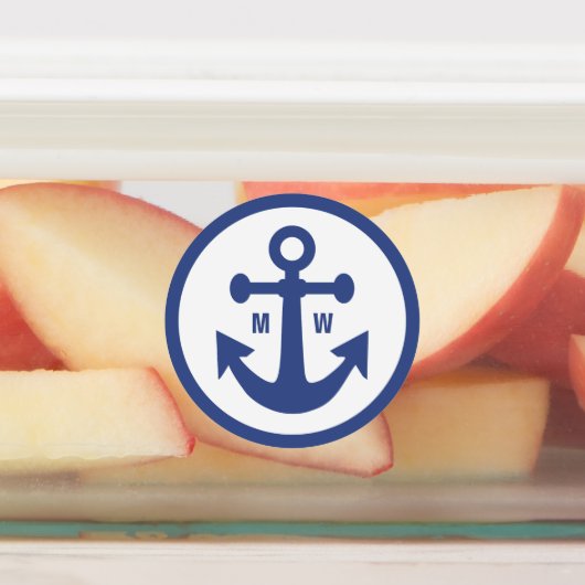 Aangepast monogram Nautisch Anker Labels (Aangebracht)