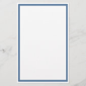 Aangepast Monogram Navy Blauwe Rand Briefpapier (Achterkant)