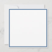 Aangepast Monogram Navy Blauwe Rand Notitiekaartje (Achterkant)