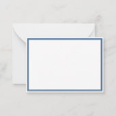 Aangepast Monogram Navy Blauwe Rand Notitiekaartje (Achterkant)