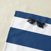 Aangepast monogram Navy Blue Anchor Strandlaken (In situ)