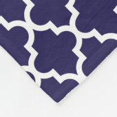 Aangepast monogram Navy Turquoise Quatrefoil Patte Fleece Deken (Hoek)