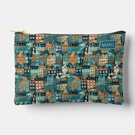 Aangepast Monogram Nederlandse Huizen Patroon Etui (Voorkant)