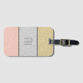 Aangepast Monogram Nep Glitter Bling Bagagelabel (Voorkant (horizontaal))