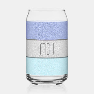 Aangepast monogram nep glitters glitter blikvorm glas