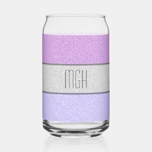 Aangepast monogram nep glitters glitter blikvorm glas