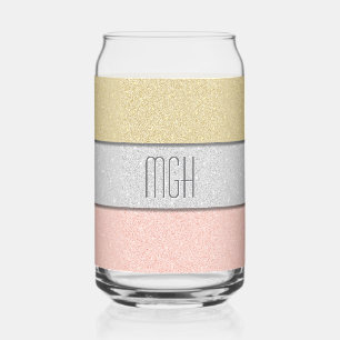 Aangepast monogram nep glitters glitter blikvorm glas